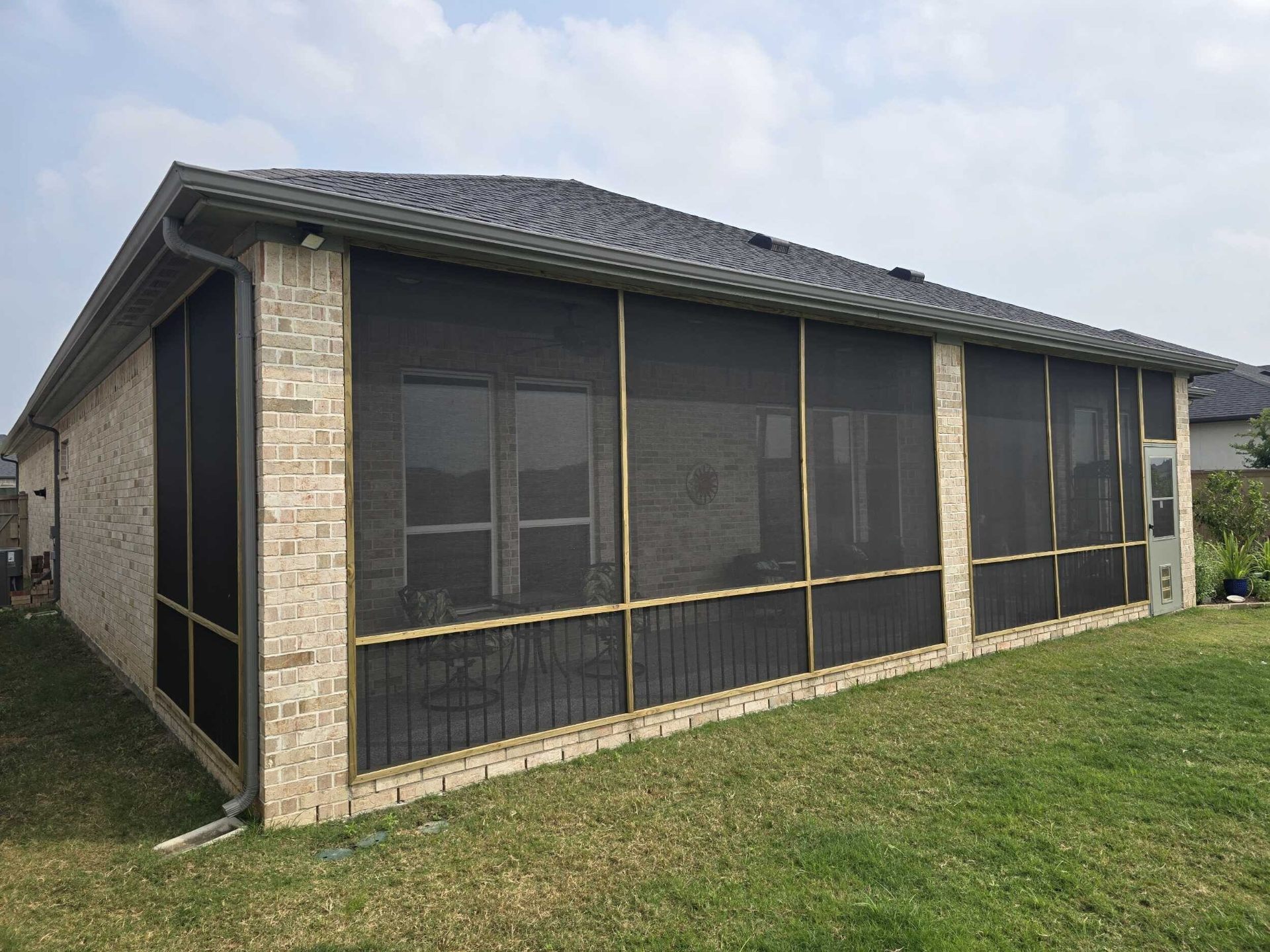 Cedar screened patio