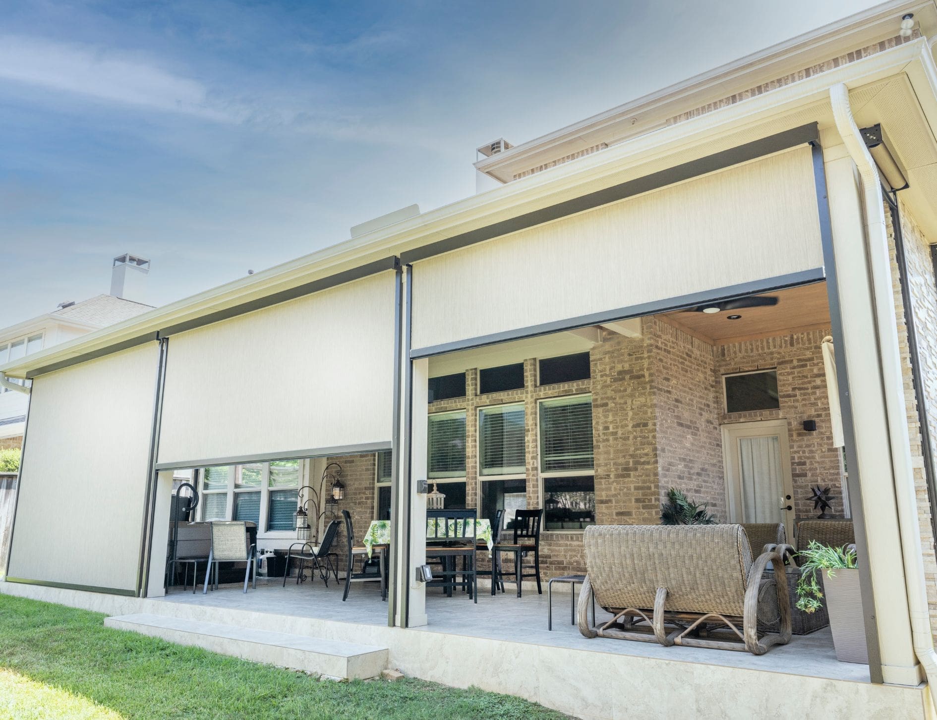 Aluminum-frame screened patio