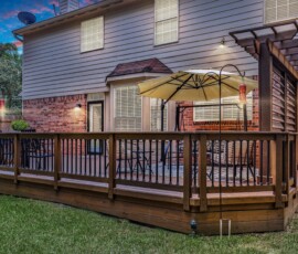 The Deck & Patio Company | Deck Builder katy home with custom deck and railing