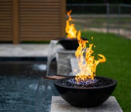 The Deck & Patio Company | Fire Pits and Features custom fire feature with custom built pool