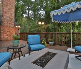 deck, fire feature, patio furniture
