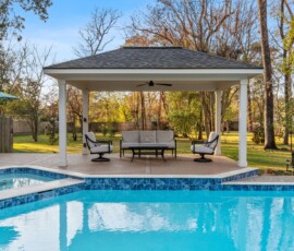 A Modern Pool Remodel & Outdoor Living Upgrade in The Woodlands